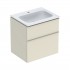 Geberit iCon Slim umywalka z szafką 60 cm wisząca szary piaskowy połysk/szary piaskowy mat 502.335.JL.1