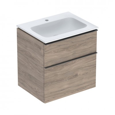 Geberit iCon Slim umywalka z szafką 60 cm wisząca orzech hickory/lava mat 502.335.JR.1