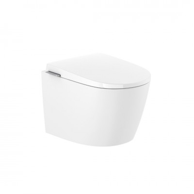 Roca Avant In-Tank miska WC wisząca z deską Rimless spłukiwanie wirowe ze zintegrowanym zbiornikiem biała Supraglaze A80336NS0H