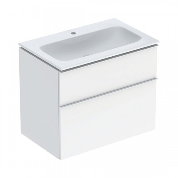 Geberit iCon Slim umywalka z szafką 75 cm wisząca KeraTect biały połysk/chrom 502.332.01.2