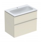 Geberit iCon Slim umywalka z szafką 75 cm KeraTect wisząca szary piaskowy połysk/szary piaskowy mat 502.332.JL.1