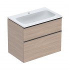 Geberit iCon Slim umywalka z szafką 75 cm wisząca KeraTect dąb/lava mat 502.332.JH.1