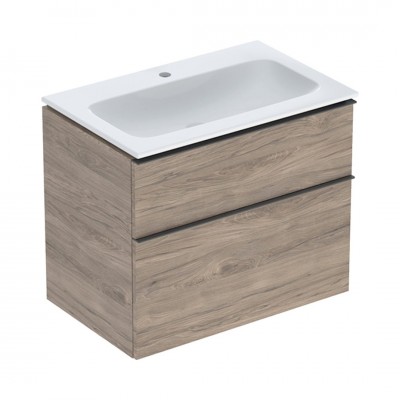 Geberit iCon Slim umywalka z szafką 75 cm KeraTect wisząca orzech hickory/lava mat 502.332.JR.1