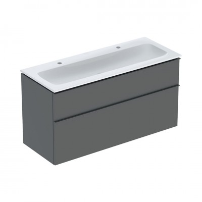 Geberit iCon Slim umywalka z szafką 120 cm wisząca KeraTect lava mat 502.334.JK.1