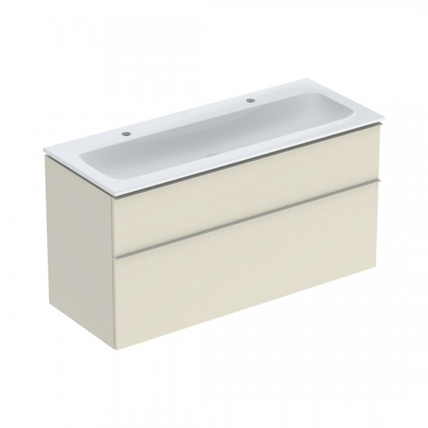 Geberit iCon Slim umywalka z szafką 120 cm wisząca szary piaskowy połysk/szary piaskowy mat 502.338.JL.1
