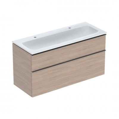 Geberit iCon Slim umywalka z szafką 120 cm wisząca dąb/lava mat 502.338.JH.1