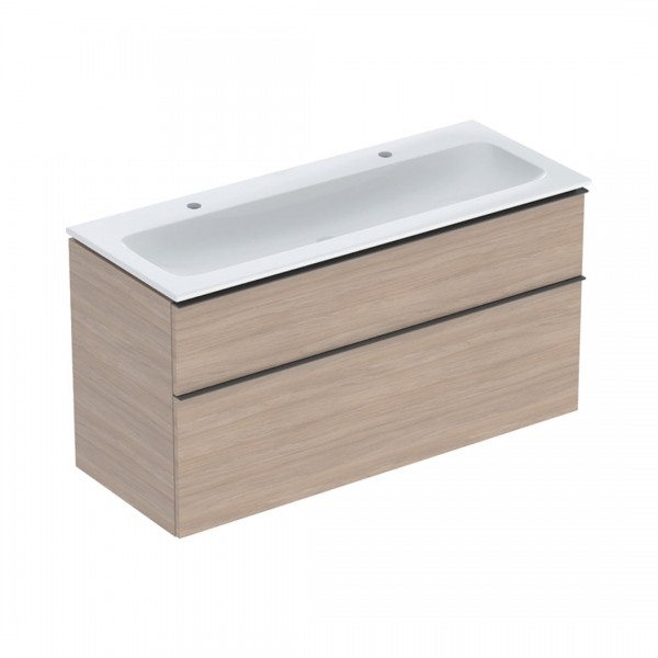 Geberit iCon Slim umywalka z szafką 120 cm wisząca dąb/lava mat 502.338.JH.1