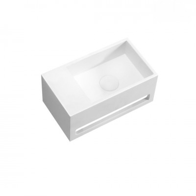 Oltens Fri umywalka 35,5x20 cm ścienna LavaForm lewa biała 40006000