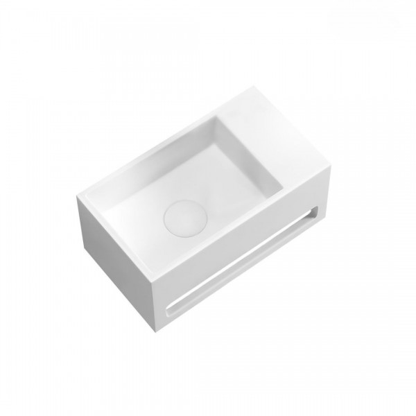 Oltens Fri umywalka 35,5x20 cm ścienna LavaForm prawa biała 40007000