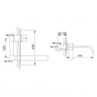 Kohlman Dexame bateria umywalkowa podtynkowa 2-otworowa wylewka 17 cm QW185D