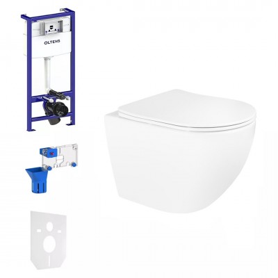 Oltens Triberg zestaw WC podtynkowy miska bezkołnierzowa deska wolnoopadająca Slim dozownik FreshClean 74400 Oltens Triberg zestaw WC podtynkowy miska bezkołnierzowa deska wolnoopadająca Slim dozownik FreshClean 74400