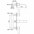Kohlman Dexame bateria umywalkowa podtynkowa 3-otworowa wylewka 17 cm QW190D