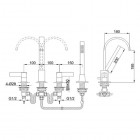 Kohlman Dexame bateria wannowa stojąca 4-otworowa