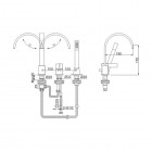 Kohlman Dexame bateria wannowa stojąca 3-otworowa