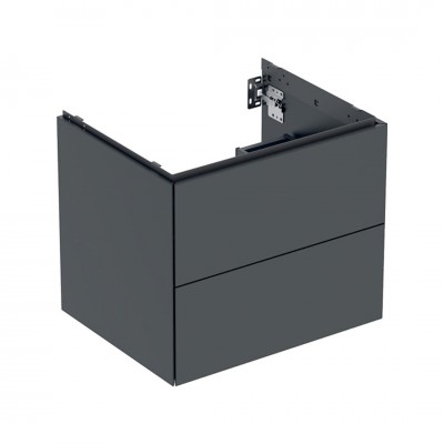 Geberit One szafka podumywalkowa 59,2 cm 2 szuflady wisząca czarny mat 505.261.00.8