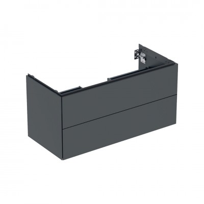 Geberit One szafka podumywalkowa 103,6 cm 2 szuflady wisząca czarny mat 505.264.00.8