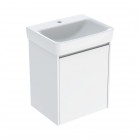 Geberit Selnova Square umywalka z szafką 55 cm wisząca biały połysk 504.133.01.1