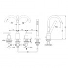 Kohlman Roxin bateria wannowa stojąca 4-otworowa