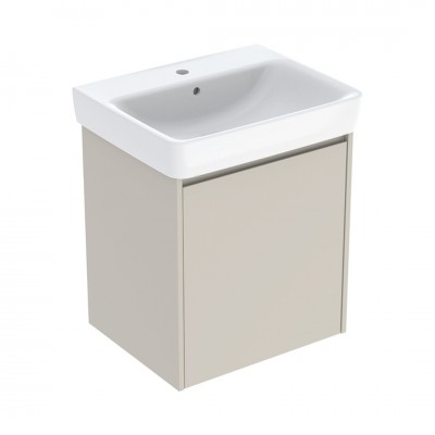 Geberit Selnova Square umywalka z szafką 60 cm wisząca szary piaskowy mat 504.134.DB.1