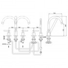 Kohlman Roxin bateria wannowa stojąca 5-otworowa