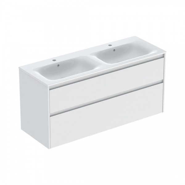 Geberit Selnova Square umywalka z szafką 130 cm 2 szuflady wisząca biały mat 504.141.00.1