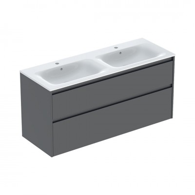 Geberit Selnova Square umywalka z szafką 130 cm 2 szuflady wisząca lava mat 504.141.JK.1