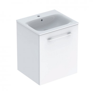 Geberit Selnova Square zestaw łazienkowy 55 cm umywalka z szafką biały połysk 501.248.00.1