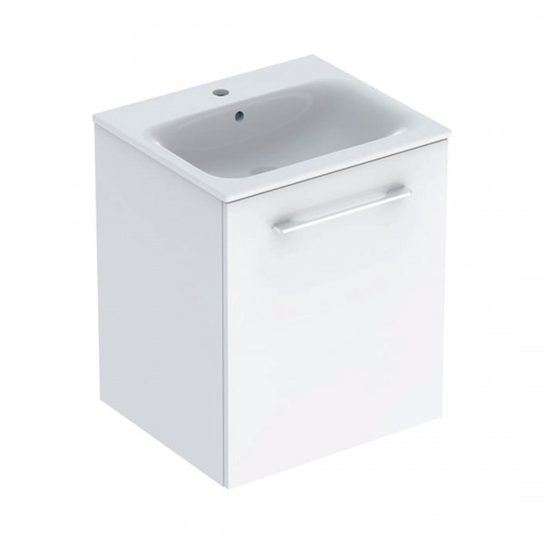 Geberit Selnova Square zestaw łazienkowy 55 cm umywalka z szafką biały połysk 501.248.00.1