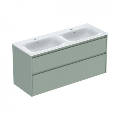Geberit Selnova Square umywalka z szafką 130 cm 2 szuflady wisząca szałwia mat 504.141.IK.1