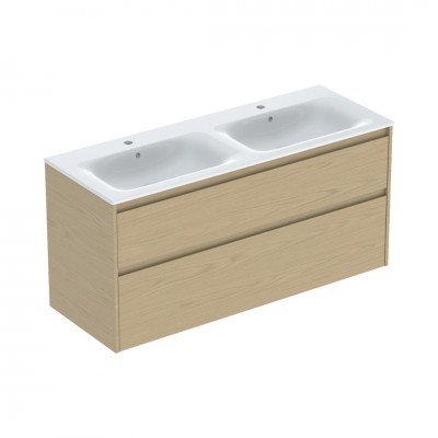 Geberit Selnova Square umywalka z szafką 130 cm 2 szuflady wisząca dąb 504.141.PS.1