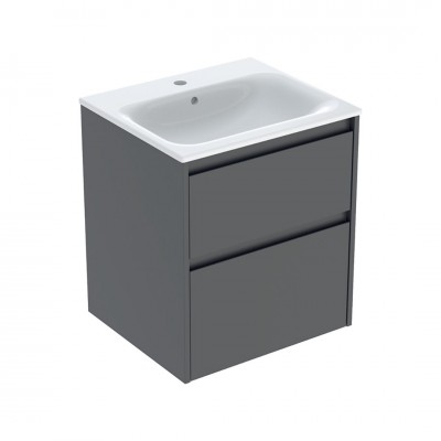 Geberit Selnova Square umywalka z szafką 55 cm 2 szuflady wisząca lava mat 504.137.JK.1
