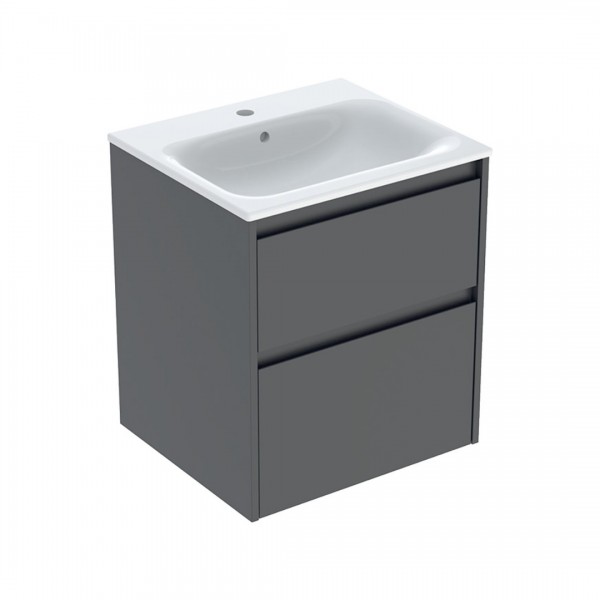 Geberit Selnova Square umywalka z szafką 55 cm 2 szuflady wisząca lava mat 504.137.JK.1