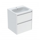 Geberit Selnova Square umywalka z szafką 55 cm 2 szuflady wisząca biały mat 504.137.00.1