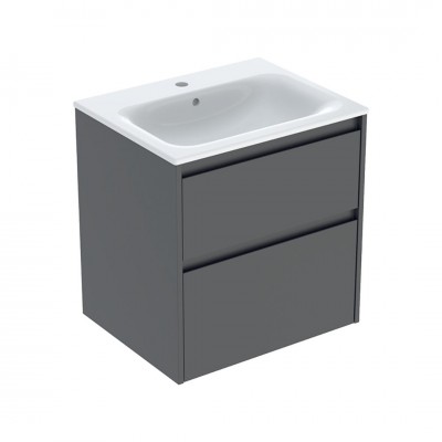 Geberit Selnova Square umywalka z szafką 60 cm 2 szuflady wisząca lava mat 504.138.JK.1