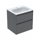 Geberit Selnova Square umywalka z szafką 60 cm 2 szuflady wisząca lava mat 504.138.JK.1