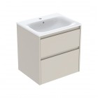 Geberit Selnova Square umywalka z szafką 60 cm 2 szuflady wisząca szary piaskowy 504.138.DB.1
