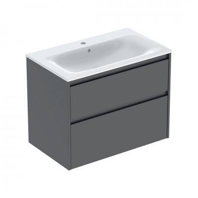 Geberit Selnova Square umywalka z szafką 80 cm 2 szuflady wisząca lava mat 504.139.JK.1