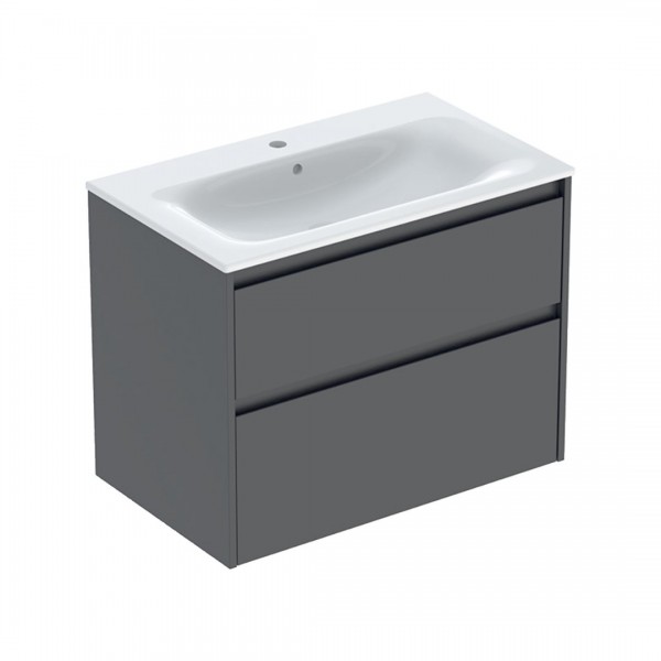 Geberit Selnova Square umywalka z szafką 80 cm 2 szuflady wisząca lava mat 504.139.JK.1