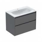 Geberit Selnova Square umywalka z szafką 80 cm 2 szuflady wisząca lava mat 504.139.JK.1