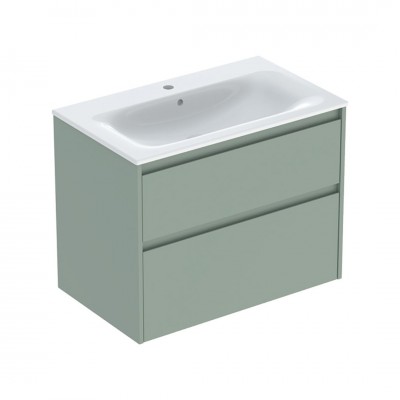Geberit Selnova Square umywalka z szafką 80 cm 2 szuflady wisząca szałwia mat 504.139.IK.1