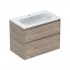 Geberit Selnova Square umywalka z szafką 80 cm 2 szuflady wisząca orzech hickory 504.139.JR.1