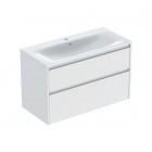 Geberit Selnova Square umywalka z szafką 100 cm 2 szuflady wisząca biały mat 504.140.00.1