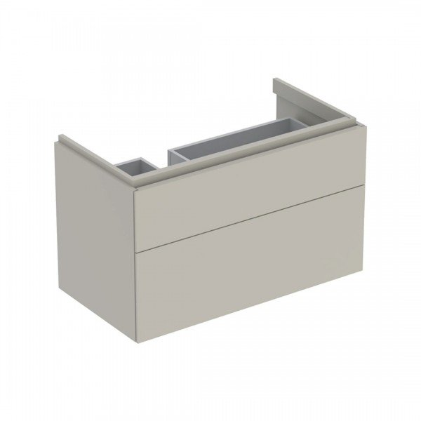 Geberit Xeno2 szafka podumywalkowa 88 cm 2 szuflady wisząca prawa szary beżowy mat 500.515.00.1