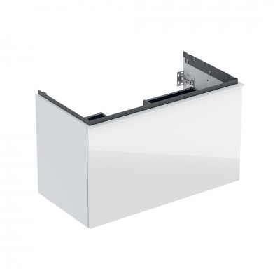 Geberit Acanto szafka podumywalkowa 88,8 cm wisząca biały połysk/szkło 503.005.01.2