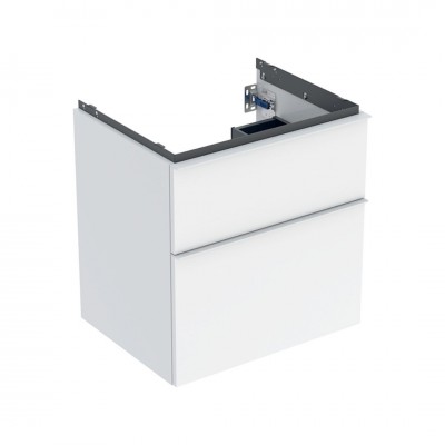 Geberit iCon szafka podumywalkowa 59,2 cm 2 szuflady wisząca biały połysk/biały mat 502.303.01.1