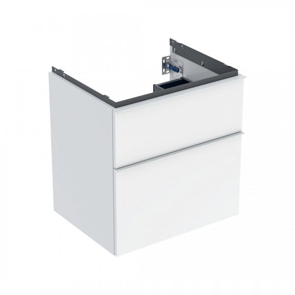 Geberit iCon szafka podumywalkowa 59,2 cm 2 szuflady wisząca biały połysk/biały mat 502.303.01.1
