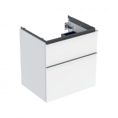 Geberit iCon szafka podumywalkowa 59,2 cm 2 szuflady wisząca biały połysk/chrom 502.303.01.2