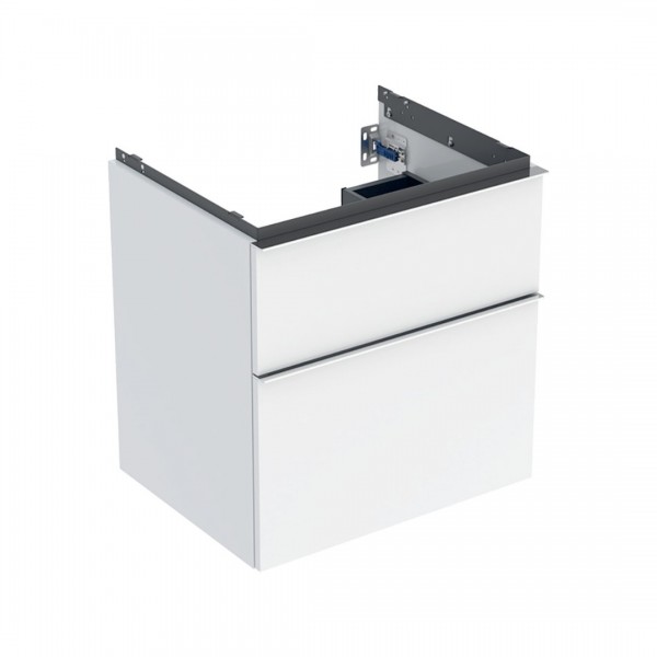 Geberit iCon szafka podumywalkowa 59,2 cm 2 szuflady wisząca biały połysk/chrom 502.303.01.2