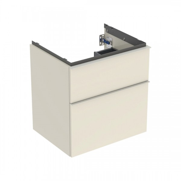 Geberit iCon szafka podumywalkowa 59,2 cm 2 szuflady wisząca szary piaskowy połysk/szary piaskowy mat 502.303.JL.1