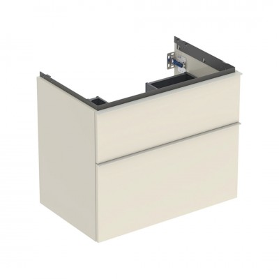Geberit iCon szafka podumywalkowa 74 cm 2 szuflady wisząca szary piaskowy połysk/szary piaskowy mat 502.304.JL.1
